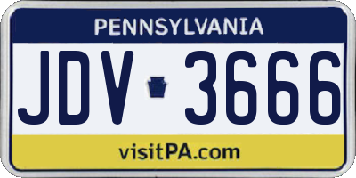 PA license plate JDV3666
