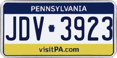 PA license plate JDV3923