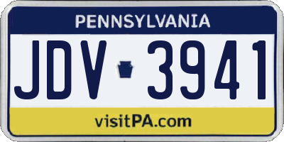 PA license plate JDV3941
