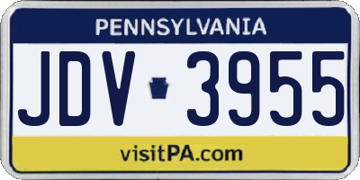 PA license plate JDV3955