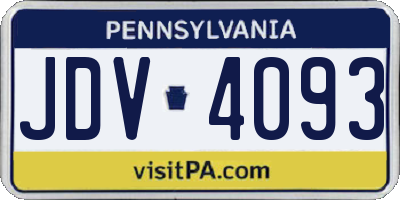PA license plate JDV4093