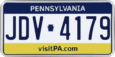 PA license plate JDV4179