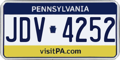PA license plate JDV4252
