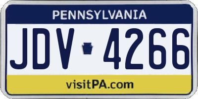 PA license plate JDV4266