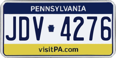 PA license plate JDV4276