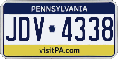 PA license plate JDV4338