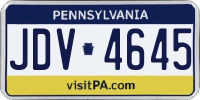 PA license plate JDV4645