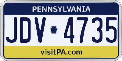 PA license plate JDV4735