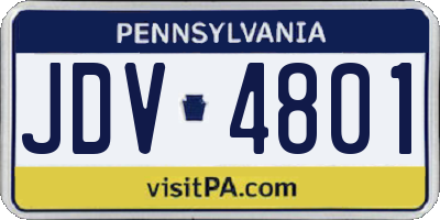PA license plate JDV4801