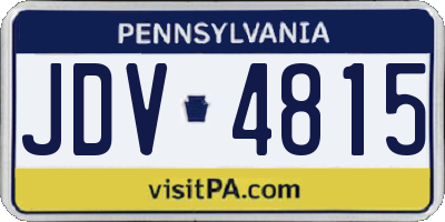 PA license plate JDV4815
