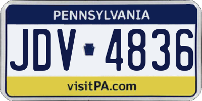 PA license plate JDV4836