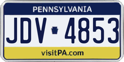 PA license plate JDV4853