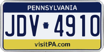 PA license plate JDV4910