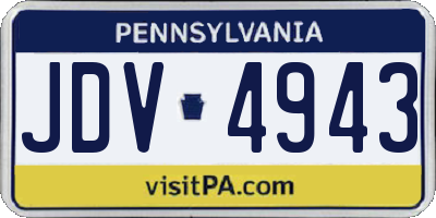 PA license plate JDV4943
