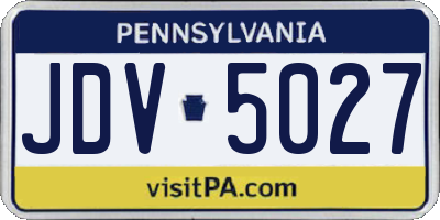 PA license plate JDV5027