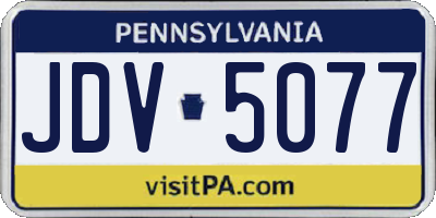 PA license plate JDV5077