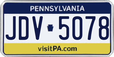 PA license plate JDV5078