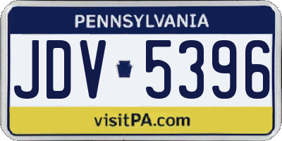 PA license plate JDV5396