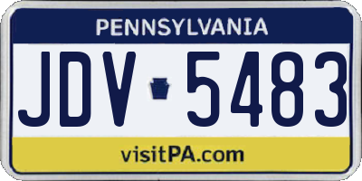 PA license plate JDV5483