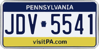 PA license plate JDV5541