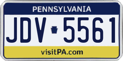 PA license plate JDV5561