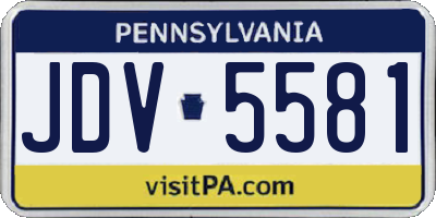 PA license plate JDV5581