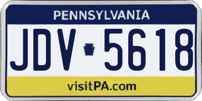PA license plate JDV5618