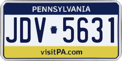 PA license plate JDV5631