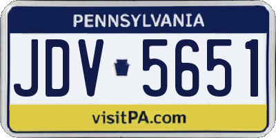 PA license plate JDV5651