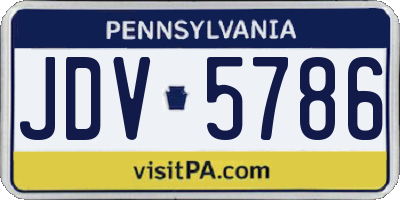 PA license plate JDV5786