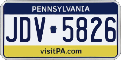 PA license plate JDV5826