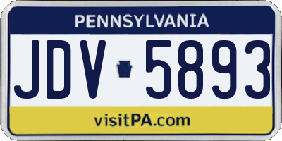 PA license plate JDV5893