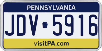 PA license plate JDV5916