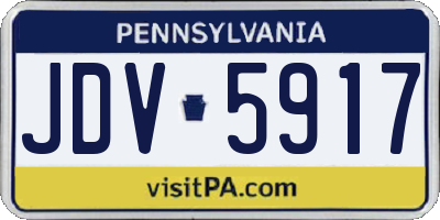 PA license plate JDV5917