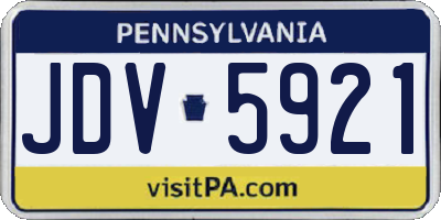 PA license plate JDV5921