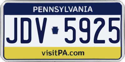 PA license plate JDV5925