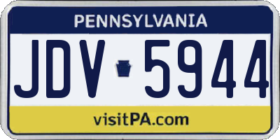 PA license plate JDV5944
