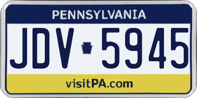 PA license plate JDV5945