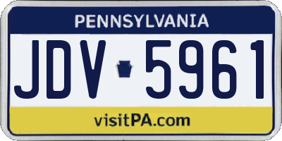 PA license plate JDV5961