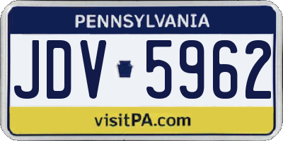 PA license plate JDV5962