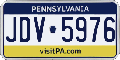 PA license plate JDV5976