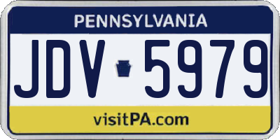PA license plate JDV5979