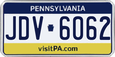 PA license plate JDV6062