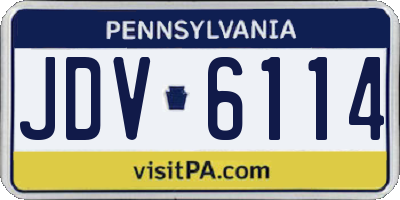 PA license plate JDV6114