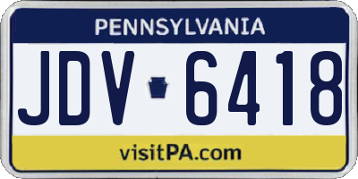 PA license plate JDV6418