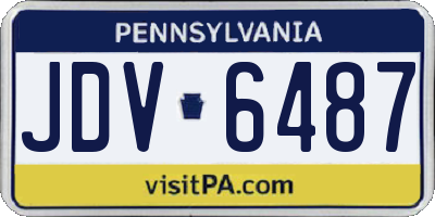 PA license plate JDV6487