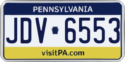 PA license plate JDV6553
