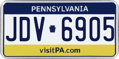 PA license plate JDV6905
