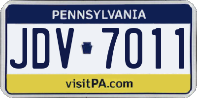 PA license plate JDV7011
