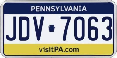 PA license plate JDV7063
